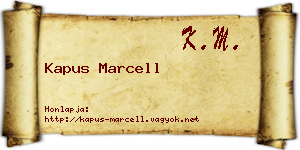 Kapus Marcell névjegykártya